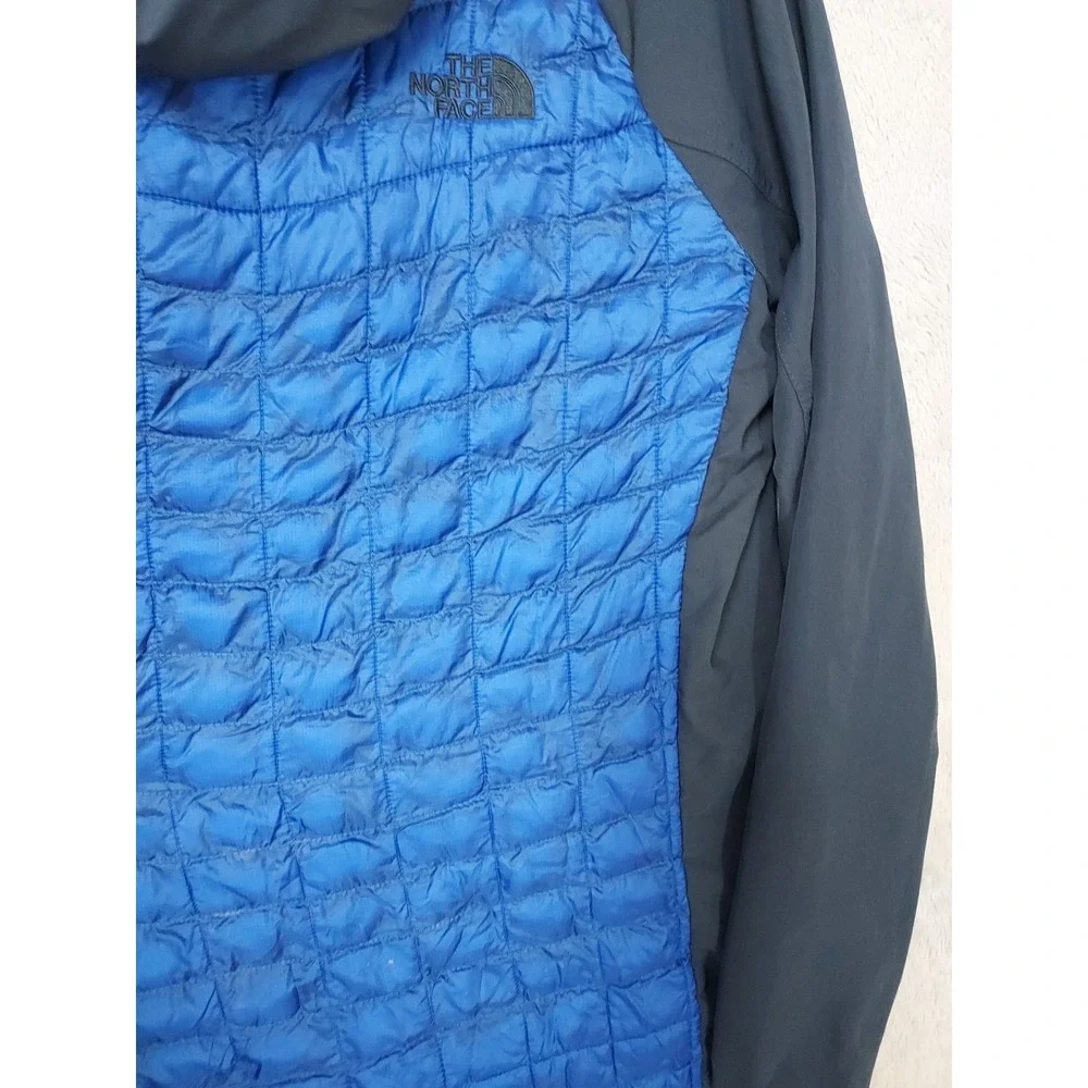 The North Face Jacket Mens Small Thermoball Hybrid Hoodie Blue Full Zip Outdoor